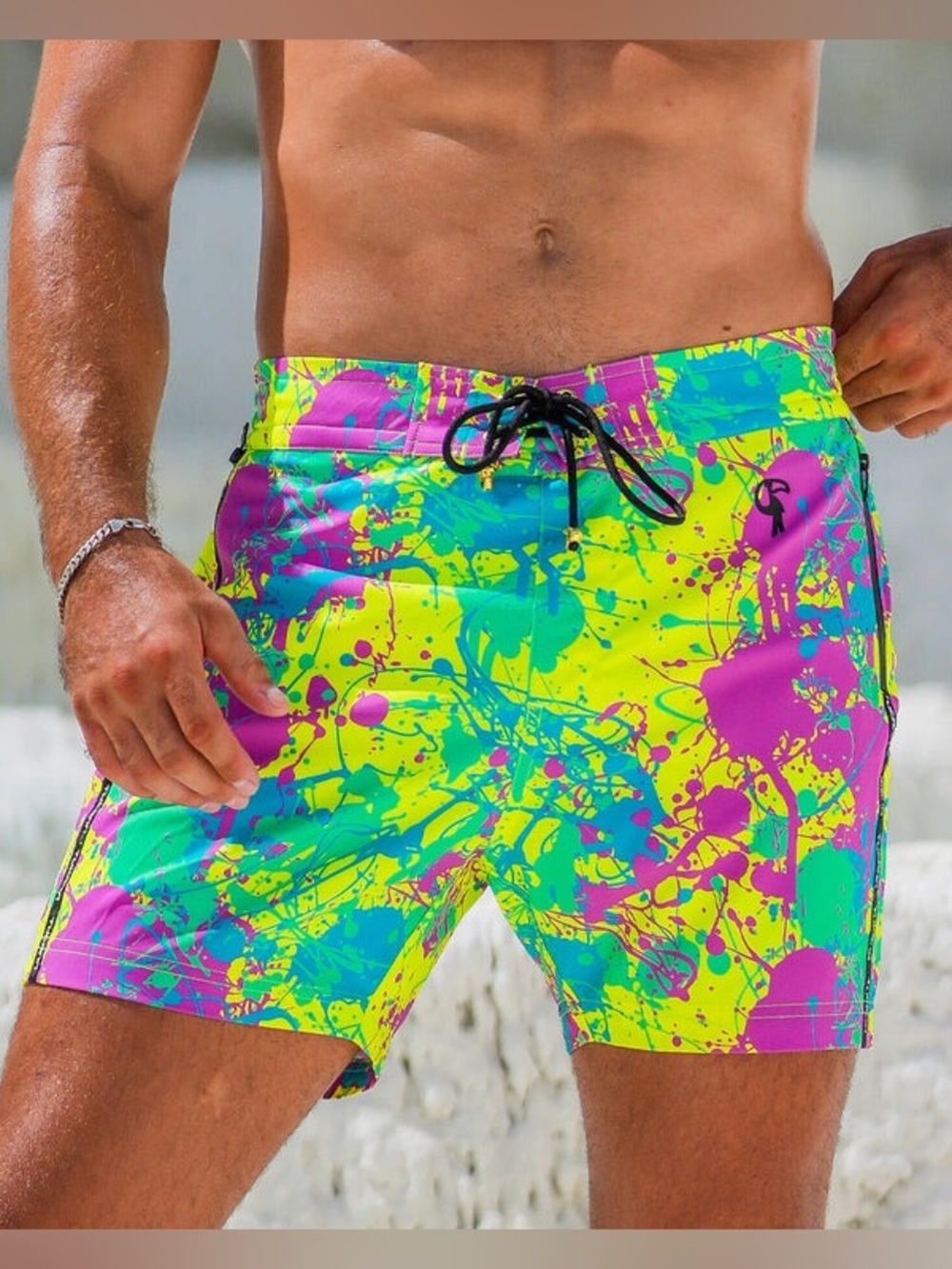 Tucann Swim Trunks Mens  Faded Ocean  Shorts 5" Size Large